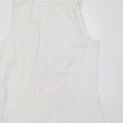 George Womens White   Basic Tank Size 12  - flamingo