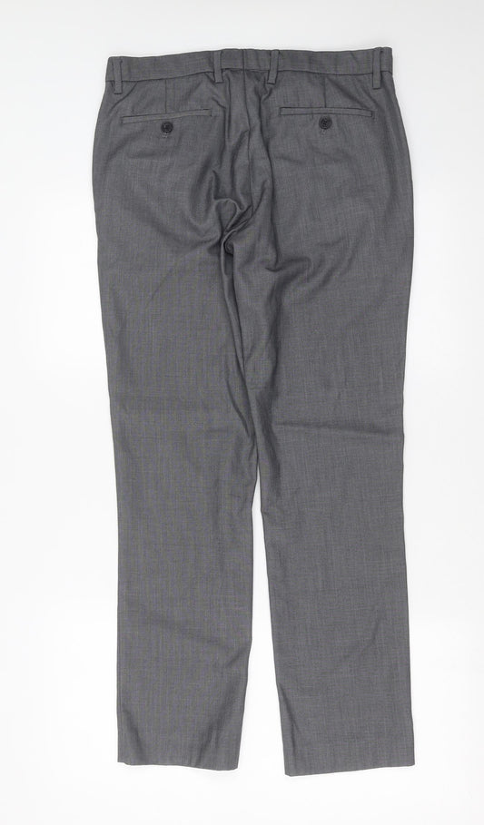 Mens UK Size 32 in Cedar Wood State Regular Fit  Grey Trousers