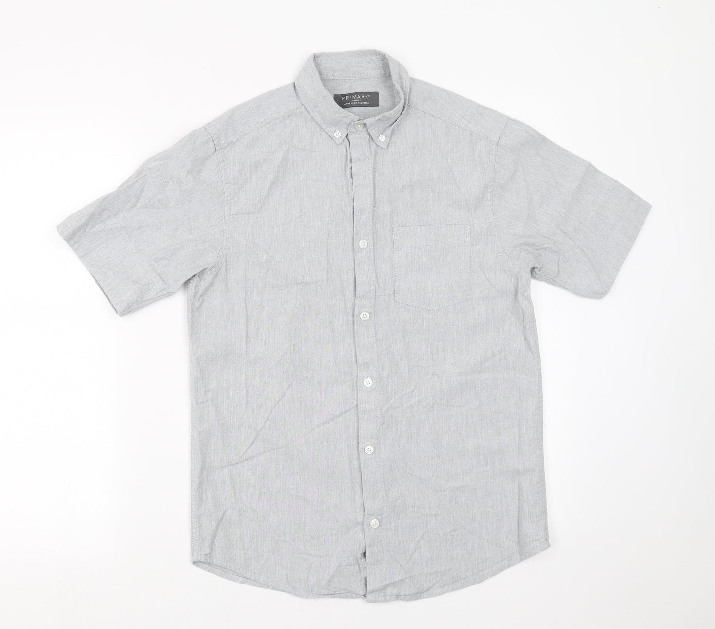 Primark Mens Grey    Button-Up Size S