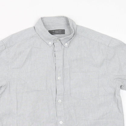 Primark Mens Grey    Button-Up Size S