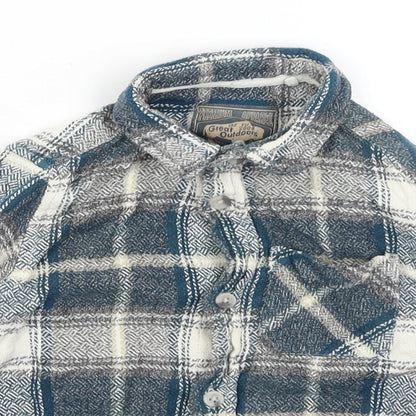 TU Boys Blue Plaid  Basic Button-Up Size 3 Years