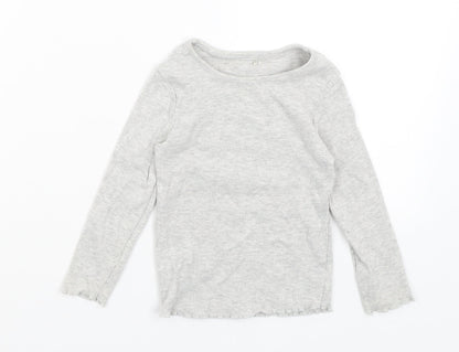 George Girls Grey   Basic T-Shirt Size 2-3 Years