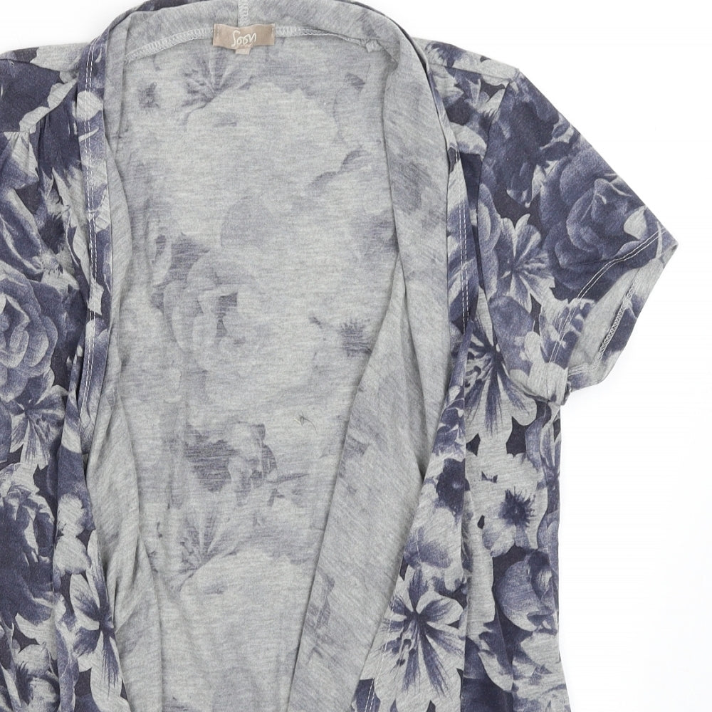 Womens UK Size 16 Soon Blue Wrap Jumper