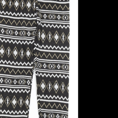 Terranova Womens Black Geometric  Capri Leggings Size S L29 in