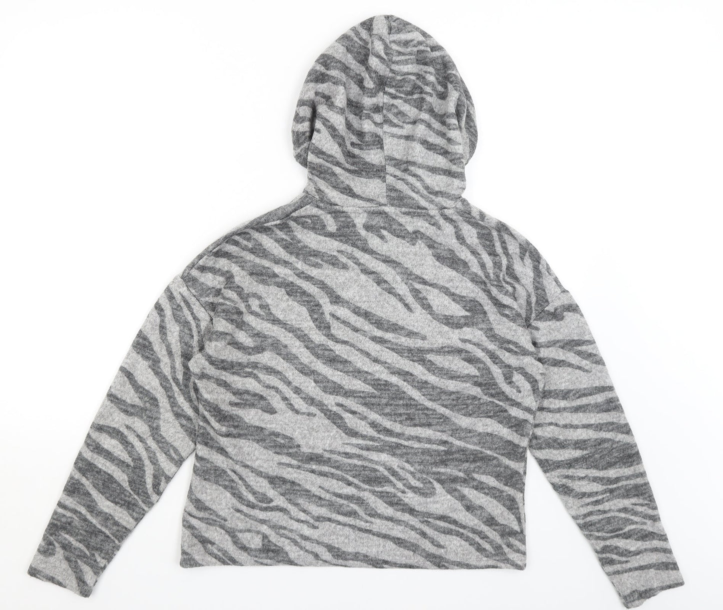 New Look Womens Grey Animal Print  Pullover Hoodie Size S