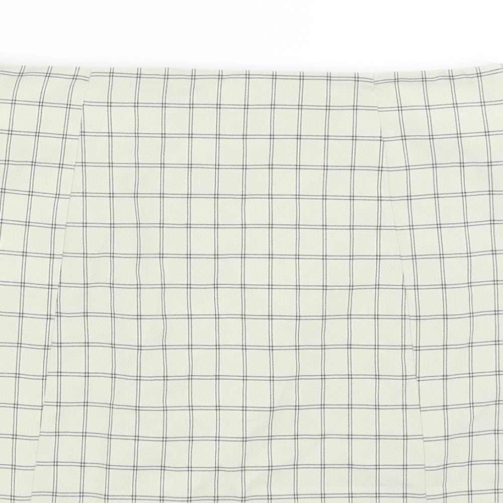 Nasty Gal Womens Beige Check  A-Line Skirt Size 8