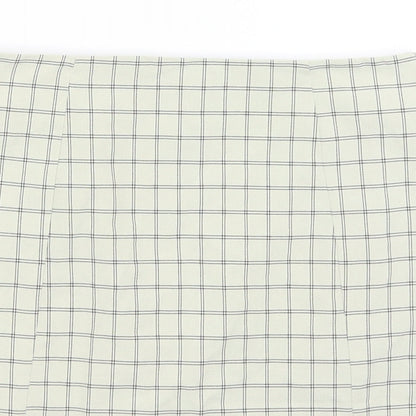 Nasty Gal Womens Beige Check  A-Line Skirt Size 8