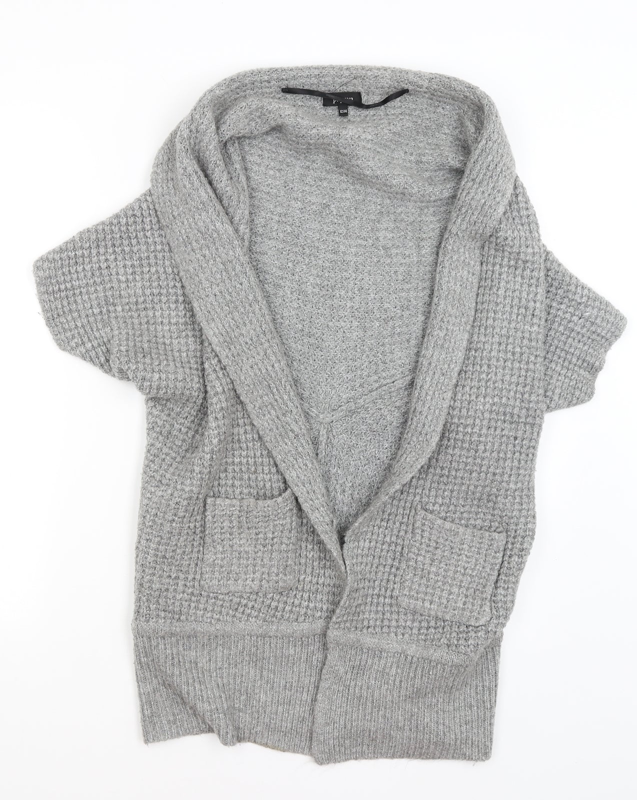 Womens UK Size 12 Papaya Grey Cardigan Jumper