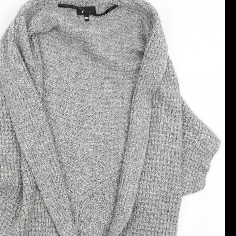 Womens UK Size 12 Papaya Grey Cardigan Jumper