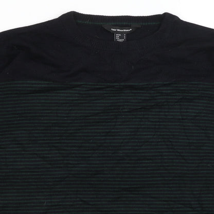 Cedar Wood State Mens Blue Striped  Pullover Jumper Size S
