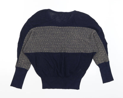 Womens UK Size S Preworn Blue Pullover Jumper
