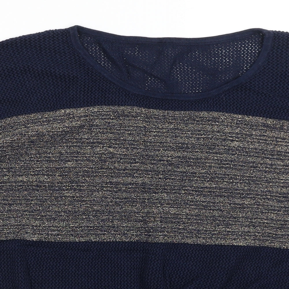 Womens UK Size S Preworn Blue Pullover Jumper