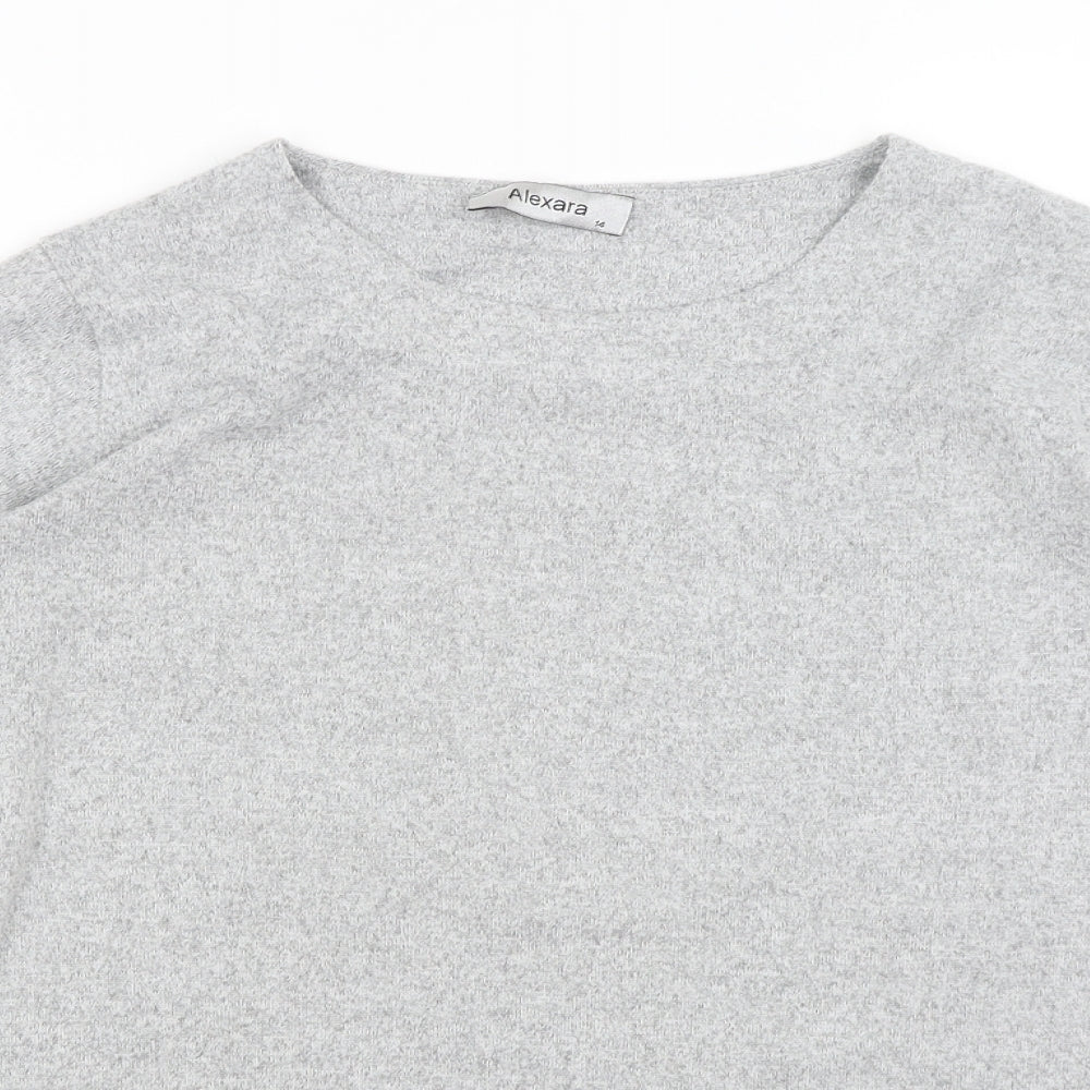 Womens UK Size 14 Alexara Grey Pullover Jumper