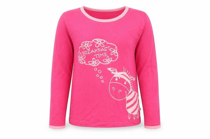 Calvi Girls Pink   Basic T-Shirt Size 7 Years  - Zebra