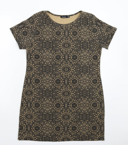 Boohoo Womens Beige Geometric  Mini  Size 14