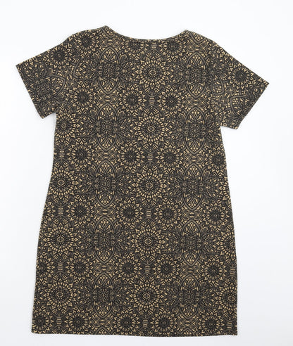 Boohoo Womens Beige Geometric  Mini  Size 14