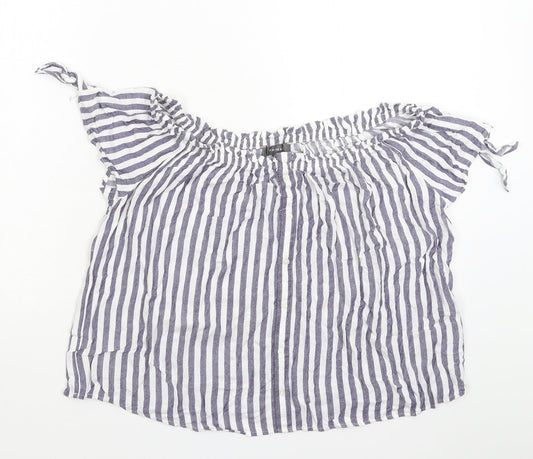 Primark Womens Multicoloured Striped  Basic T-Shirt Size 12
