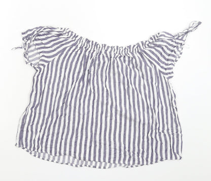 Primark Womens Multicoloured Striped  Basic T-Shirt Size 12