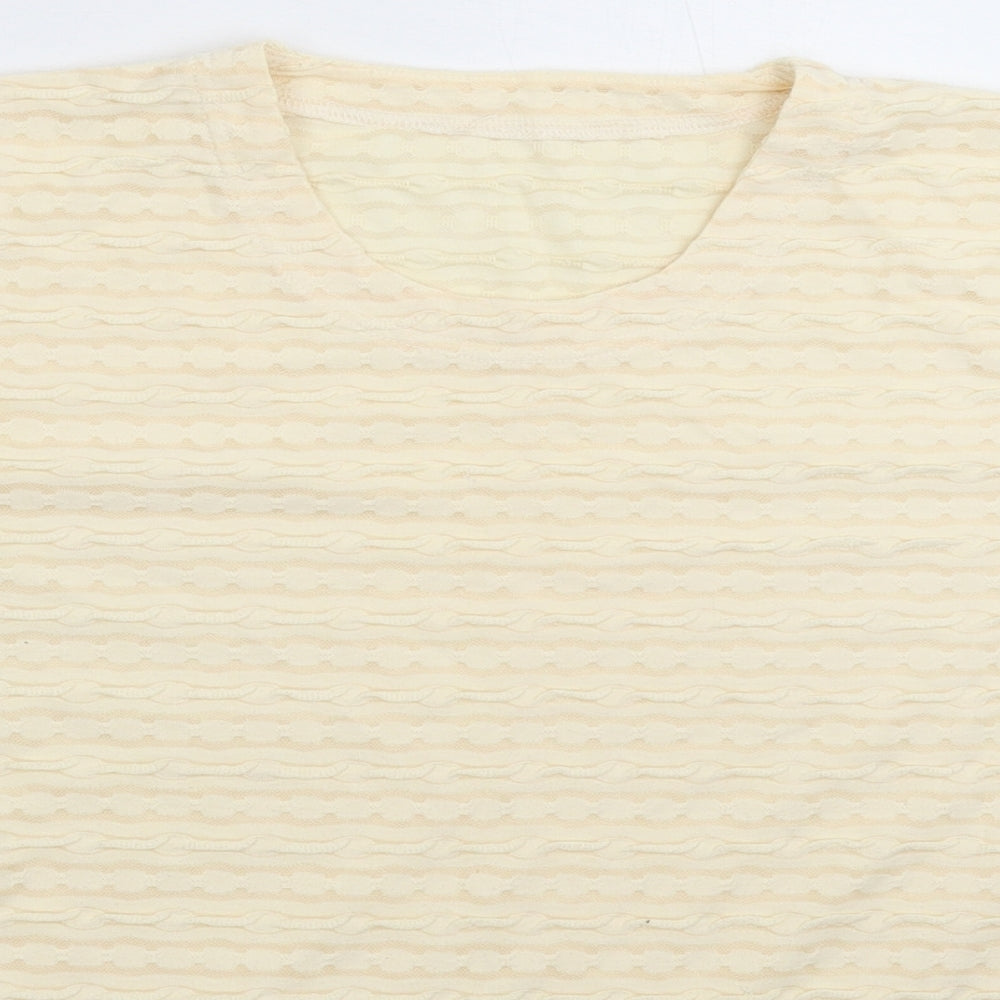Womens UK Size M Preworn Yellow Basic T-Shirt