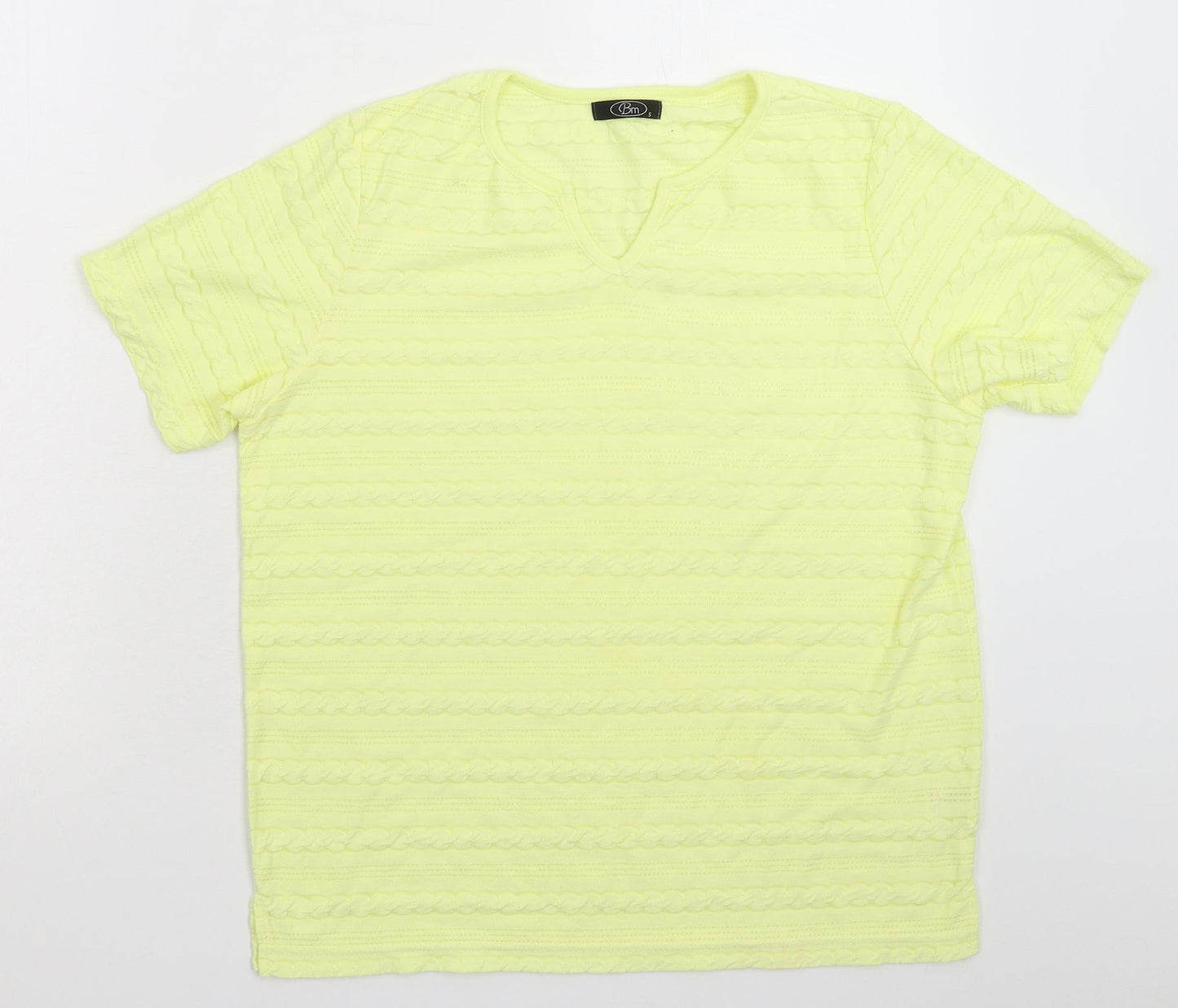 Womens UK Size S BM Yellow Basic T-Shirt