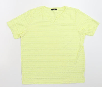 Womens UK Size S BM Yellow Basic T-Shirt