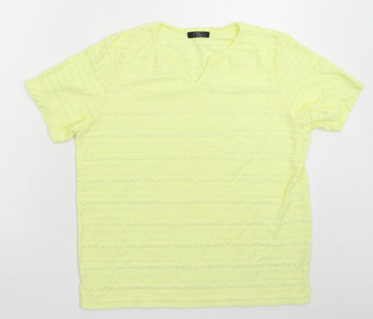Womens UK Size S BM Yellow Basic T-Shirt