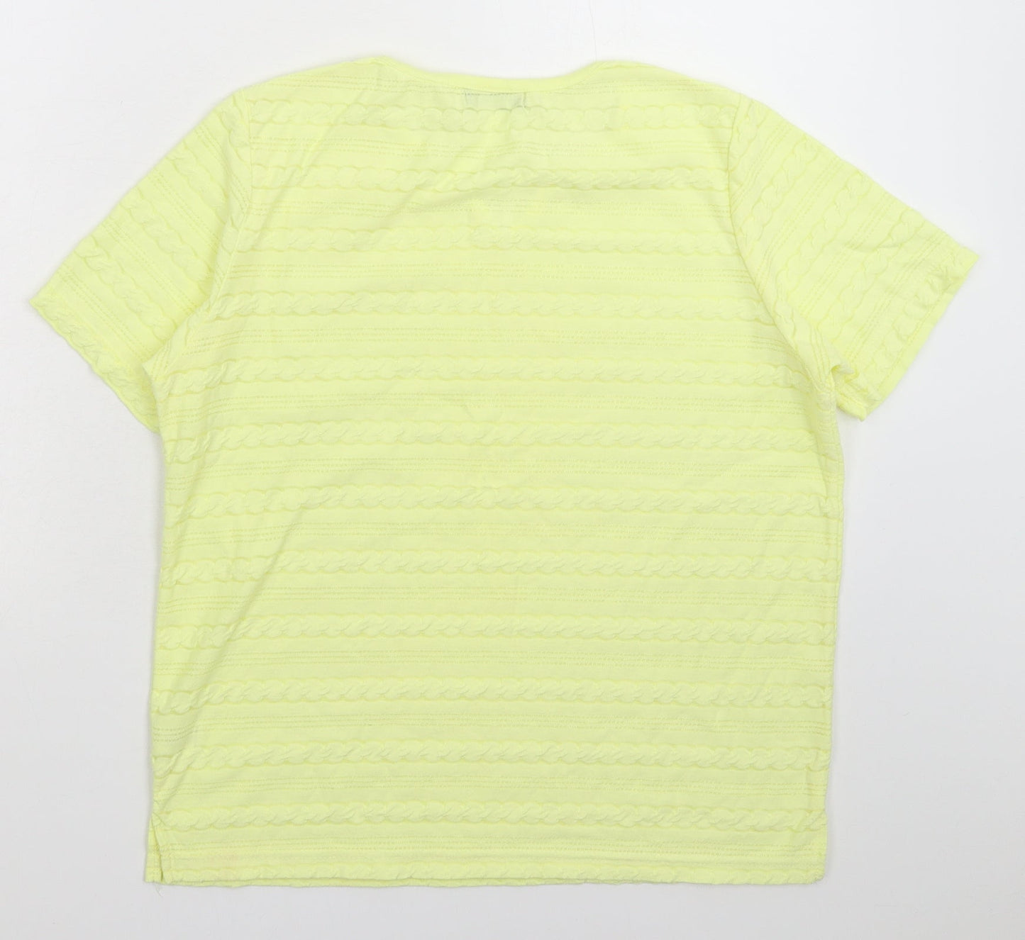 Womens UK Size S BM Yellow Basic T-Shirt