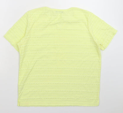 Womens UK Size S BM Yellow Basic T-Shirt