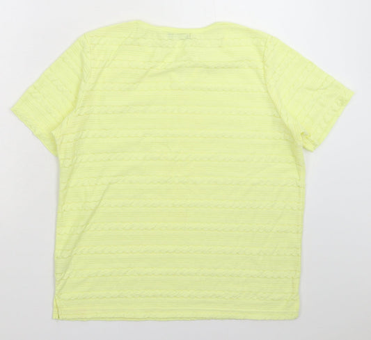 Womens UK Size S BM Yellow Basic T-Shirt