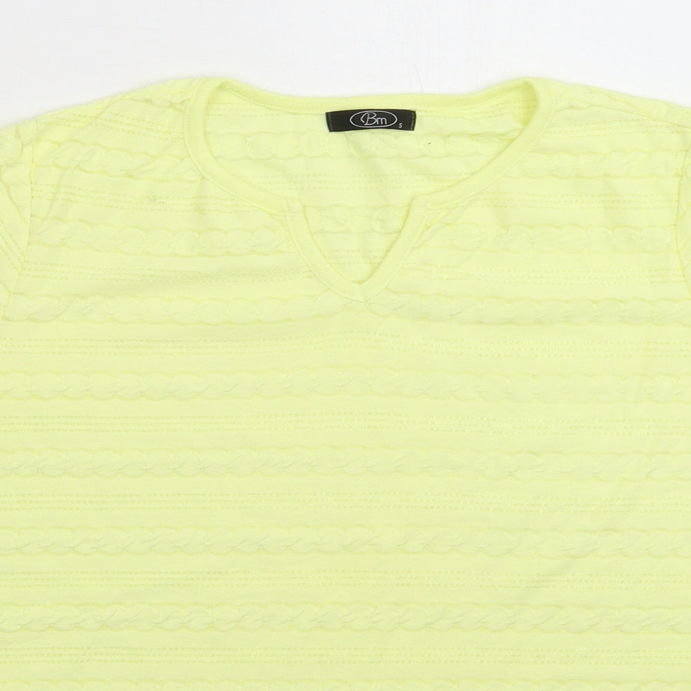 Womens UK Size S BM Yellow Basic T-Shirt