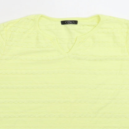 Womens UK Size S BM Yellow Basic T-Shirt