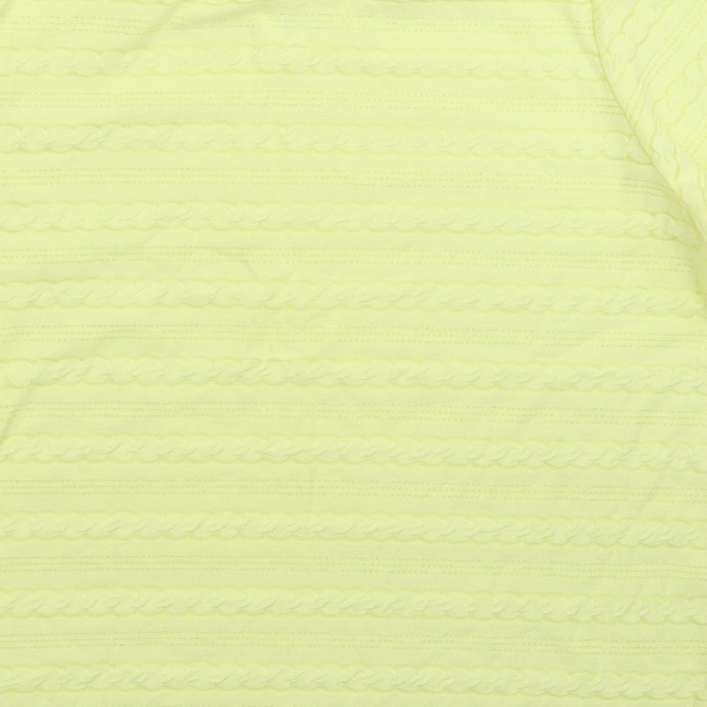 Womens UK Size S BM Yellow Basic T-Shirt