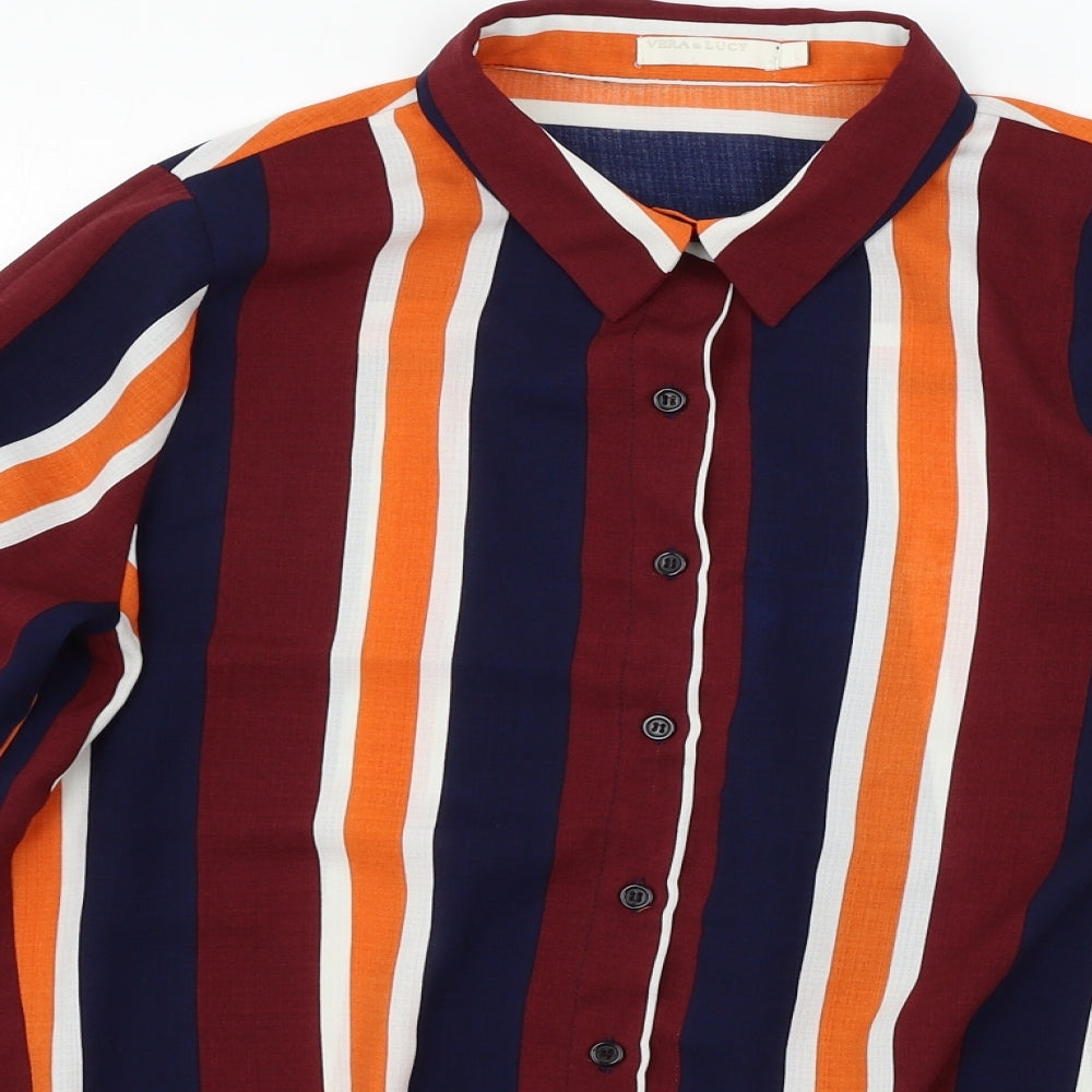 Vero & Lucy Womens Multicoloured Striped  Basic Blouse Size L