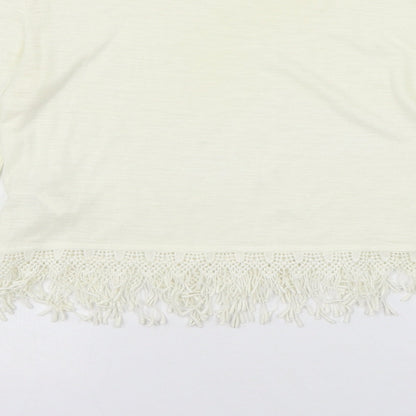 Womens UK Size 10 Glamourous White Basic T-Shirt