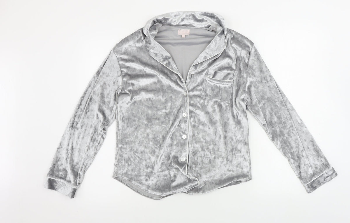 ala mode Womens Grey   Basic Button-Up Size 8