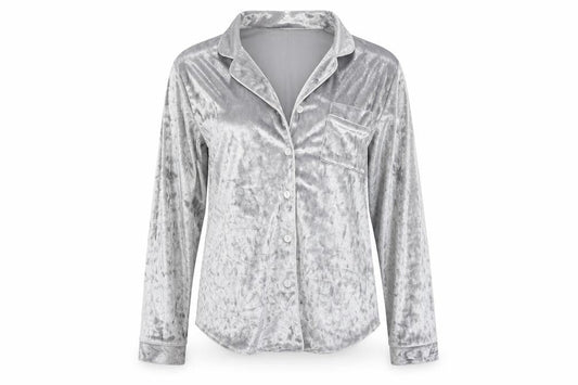 ala mode Womens Grey   Basic Button-Up Size 8