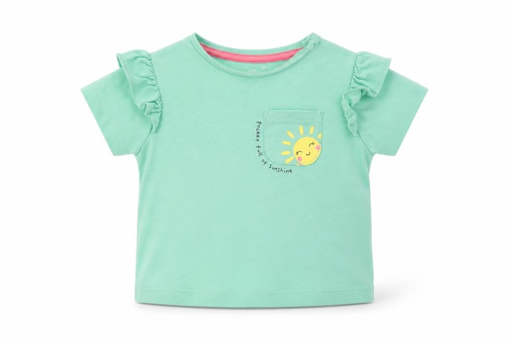 F&F  Girls Green   Basic T-Shirt Size 0-3 Months