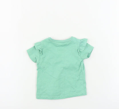 F&F  Girls Green   Basic T-Shirt Size 0-3 Months