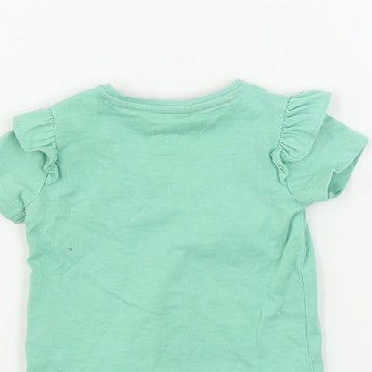 F&F  Girls Green   Basic T-Shirt Size 0-3 Months