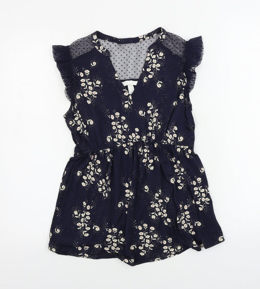 Womens UK Size S H&M Blue Basic T-Shirt