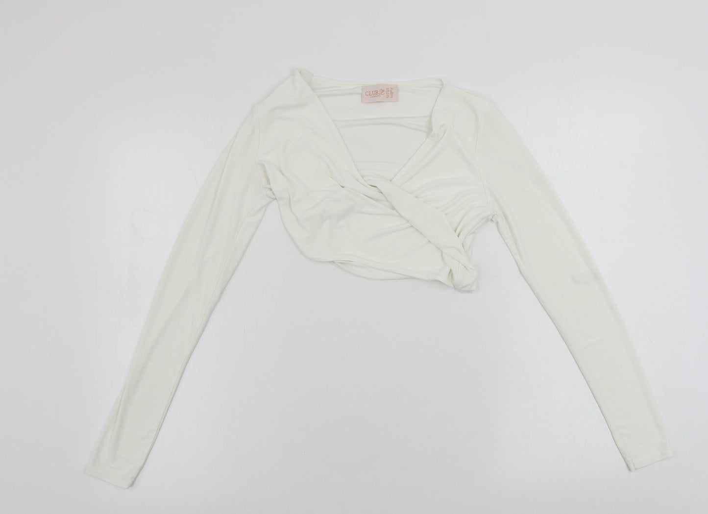 Womens UK Size 10 Club London White Basic T-Shirt