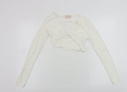 Womens UK Size 10 Club London White Basic T-Shirt