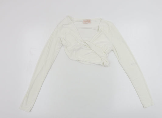 Womens UK Size 10 Club London White Basic T-Shirt