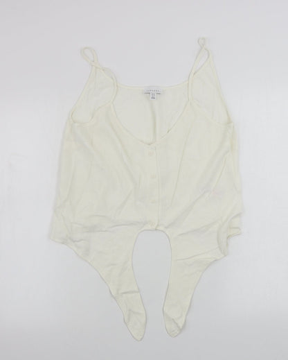 Womens UK Size 14 Topshop Ivory Basic Tank