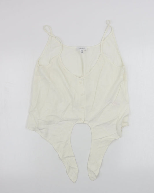 Womens UK Size 14 Topshop Ivory Basic Tank