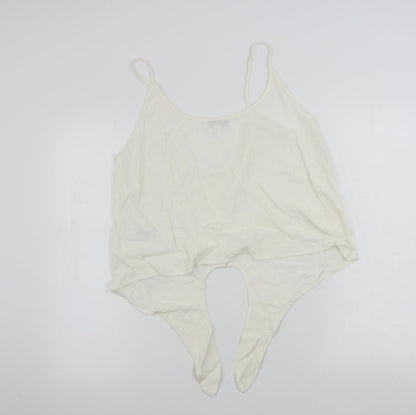 Womens UK Size 14 Topshop Ivory Basic Tank