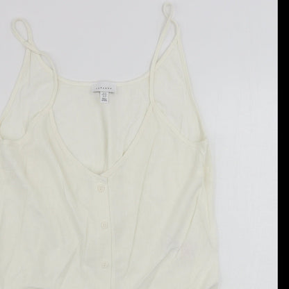 Womens UK Size 14 Topshop Ivory Basic Tank