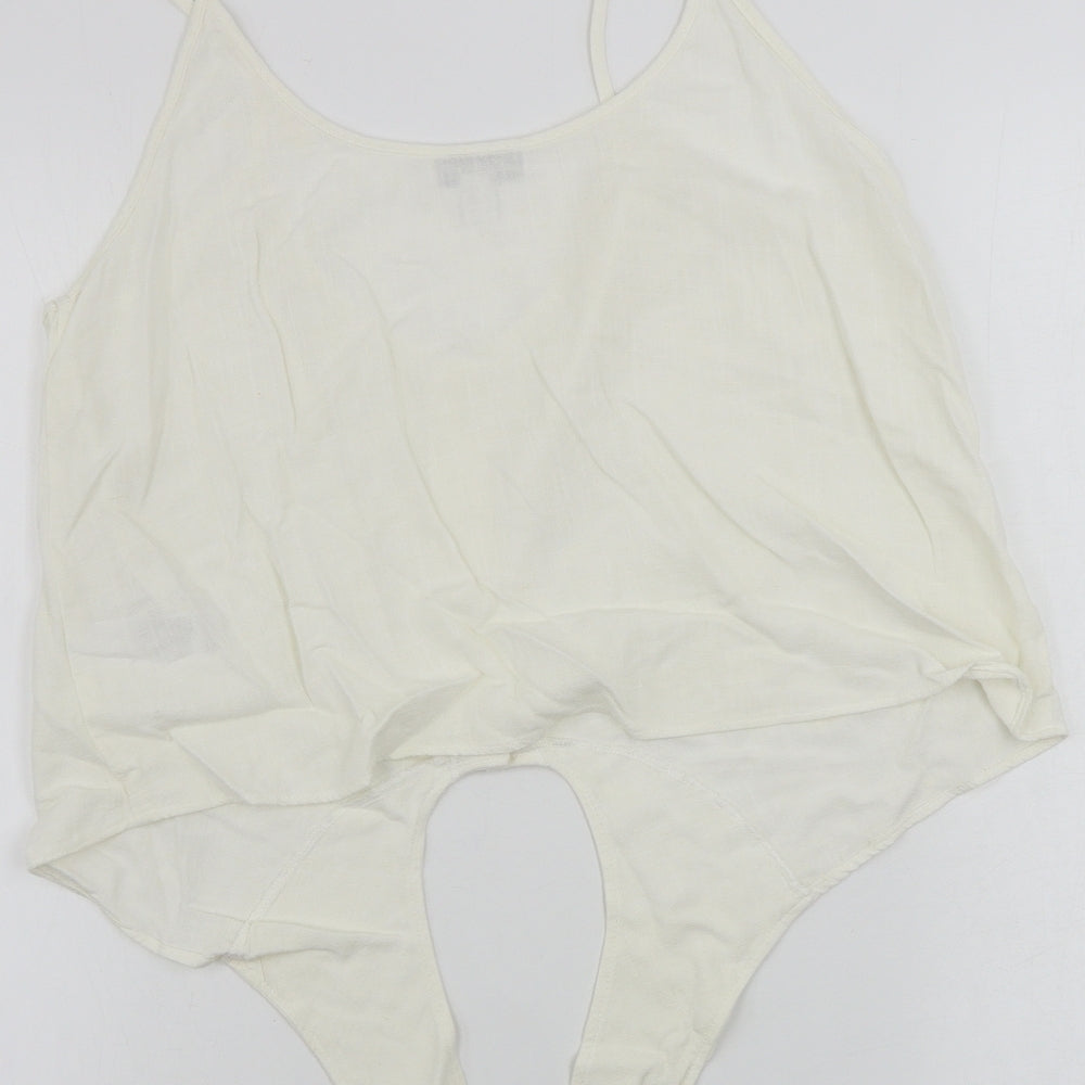 Womens UK Size 14 Topshop Ivory Basic Tank