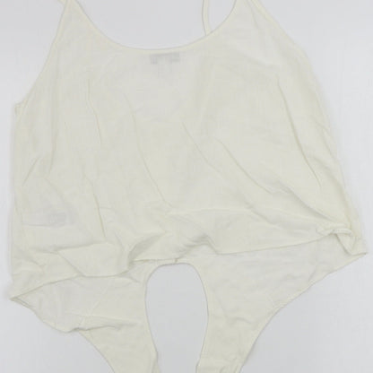 Womens UK Size 14 Topshop Ivory Basic Tank