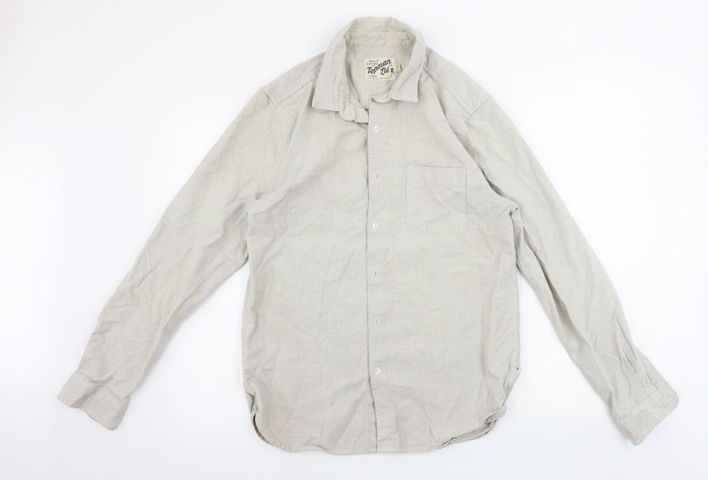 Topman  Mens Beige    Button-Up Size M